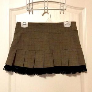 Gingham Pleated Micro Skirt